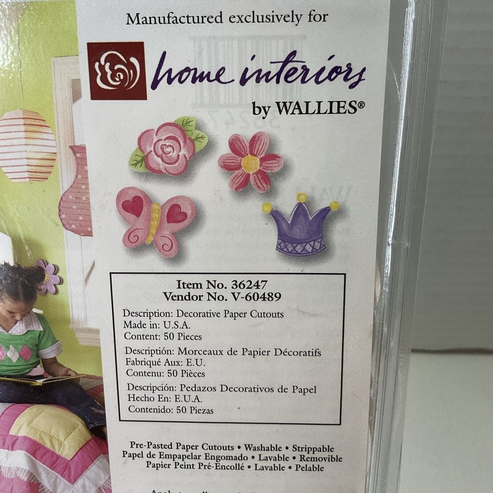 Vtg Wallies Home Interiors‎ Girly  Removable Paper Cutouts #36247 Made In USA